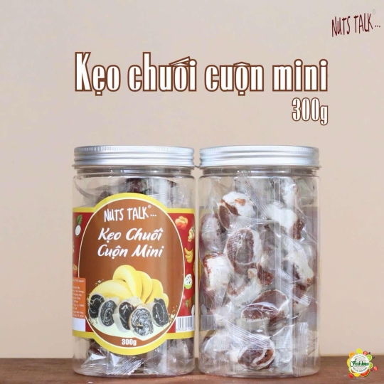 Kẹo chuối cuộn mini Nutstalk 300g